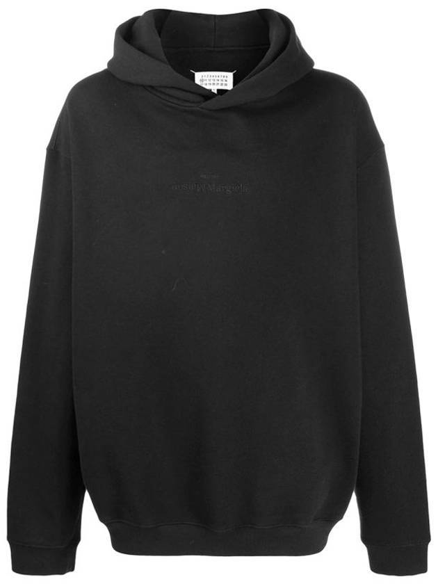 Reverse Embroidery Logo Cotton Hoodie Black - MAISON MARGIELA - BALAAN 1