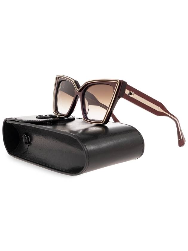 Valentino Eyewear Cat-eye Sunglasses, Women's, Burgundy - VALENTINO - BALAAN 3