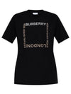 Women's Horseferry Square Print Cotton Short Sleeve T-Shirt Black - BURBERRY - BALAAN 2