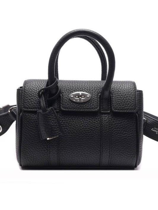 Bayswater Mini Heavy Grain Shoulder Bag Black - MULBERRY - BALAAN 2