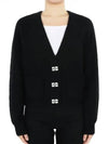 butterfly button alpaca wool cardigan black - GANNI - BALAAN 2