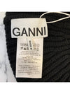 Logo Rib Edge Wool Beret Black - GANNI - BALAAN 6