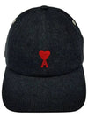 Heart Logo Denim Ball Cap Black - AMI - BALAAN 2