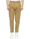 Men's Virgin Wool Straight Pants Brown - DRUMOHR - BALAAN 1