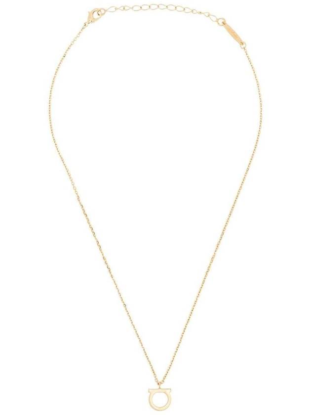 Gancini Large Necklace Brass & Gold - SALVATORE FERRAGAMO - BALAAN 3