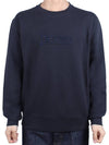 embroid logo crew neck sweatshirt navy - HERNO - BALAAN 3