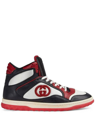 MAC80 Leather Logo Embroidered Mesh High Top Sneakers 762060AACN5 B0080961593 - GUCCI - BALAAN 2