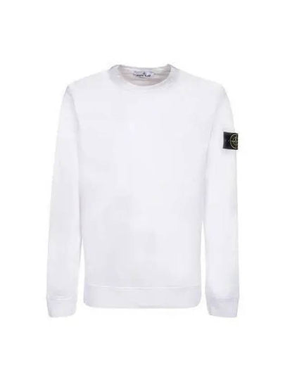 Brushed Cotton Fleece Garment Dyed Crewneck Sweatshirt White - STONE ISLAND - BALAAN 2