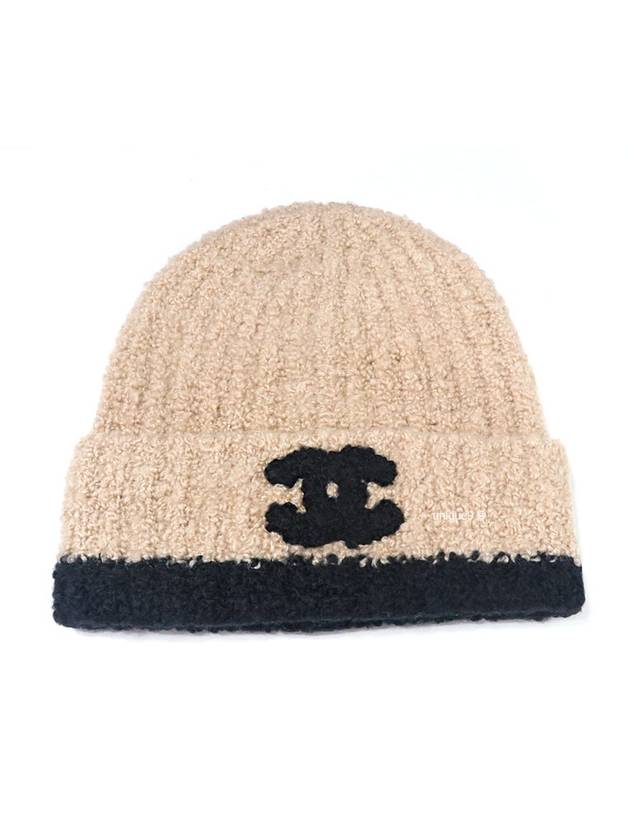 CC Logo Cashmere Silk Cloche Beanie Camel - CHANEL - BALAAN 1