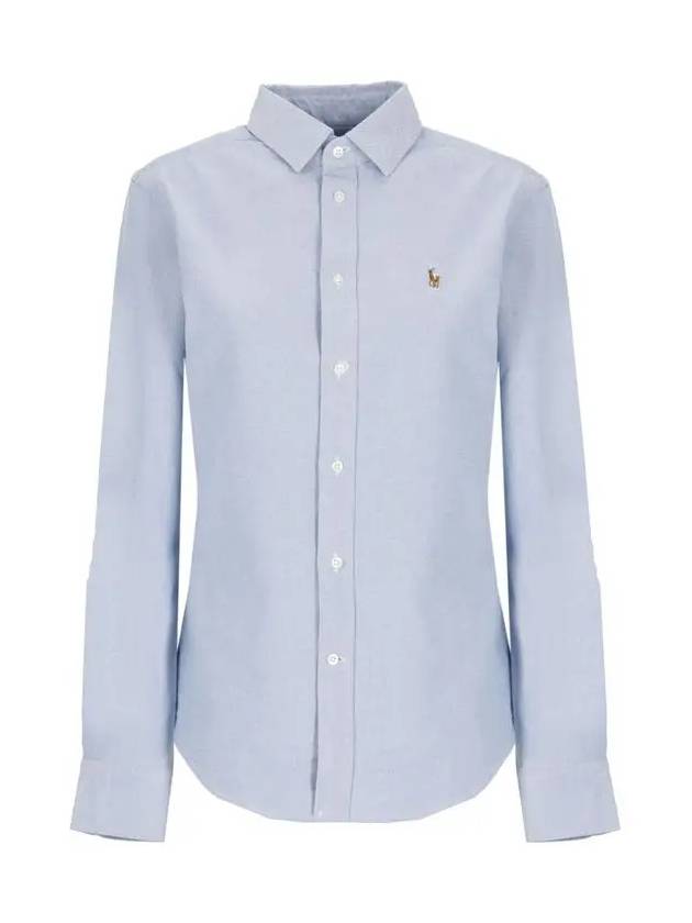 Pony Classic Fit Long Sleeve Shirt Blue - POLO RALPH LAUREN - BALAAN 3