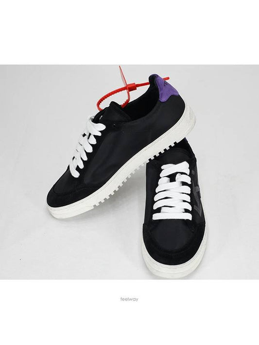 Men's Arrow Logo Purple Heel Tab 20 Low Top Sneakers Black - OFF WHITE - BALAAN 2