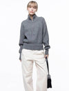 Four Woman Women s Soft Hazy Half Zip up Knit Gray W243TP05GR - CHANCE'S NOI - BALAAN 1