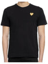 Small Gold Heart Wappen Short Sleeve T-Shirt Black P1 T216 1 - COMME DES GARCONS - BALAAN 4