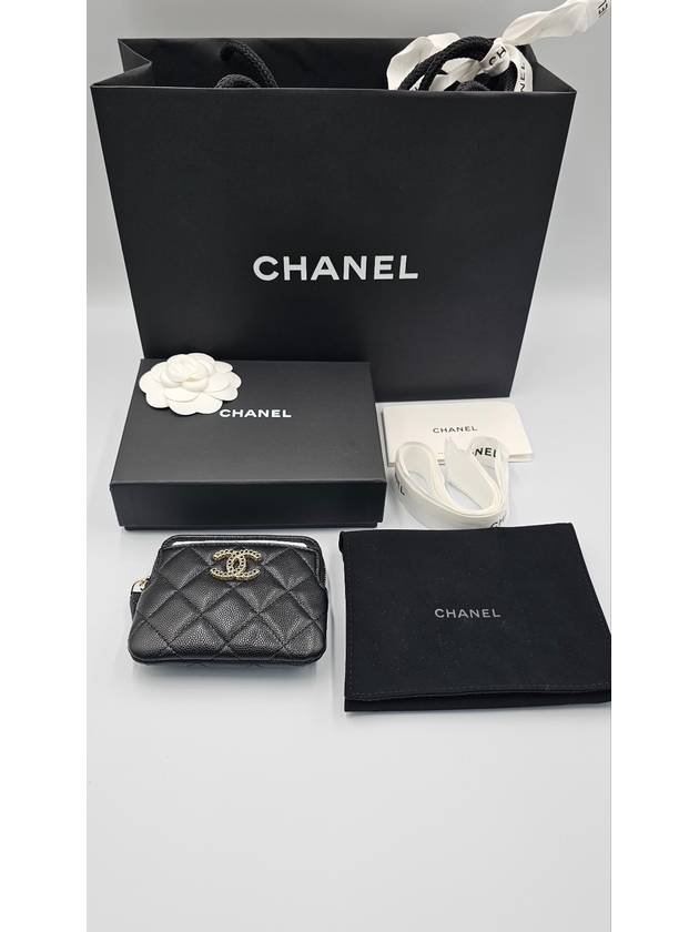 Silver Hardware Small Leather Coin Wallet Black - CHANEL - BALAAN 7