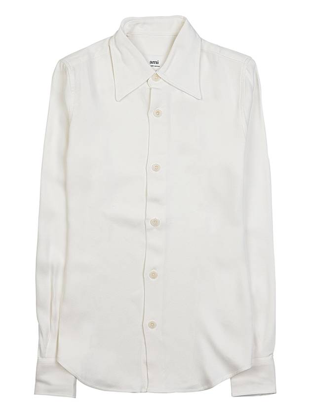 Slim Fit Long Sleeve Shirt Ivory - AMI - BALAAN 2