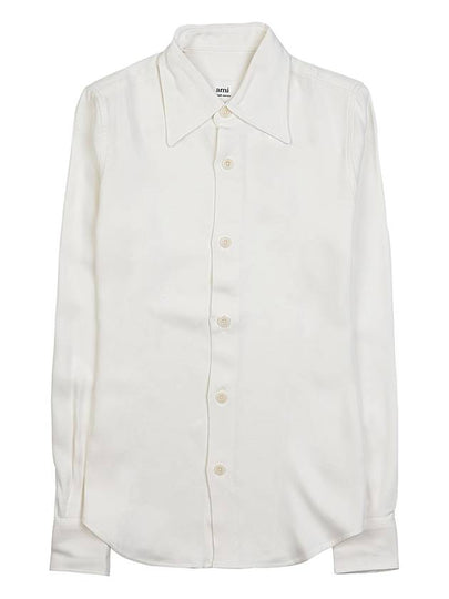 Slim Fit Long Sleeve Shirt Ivory - AMI - BALAAN 2