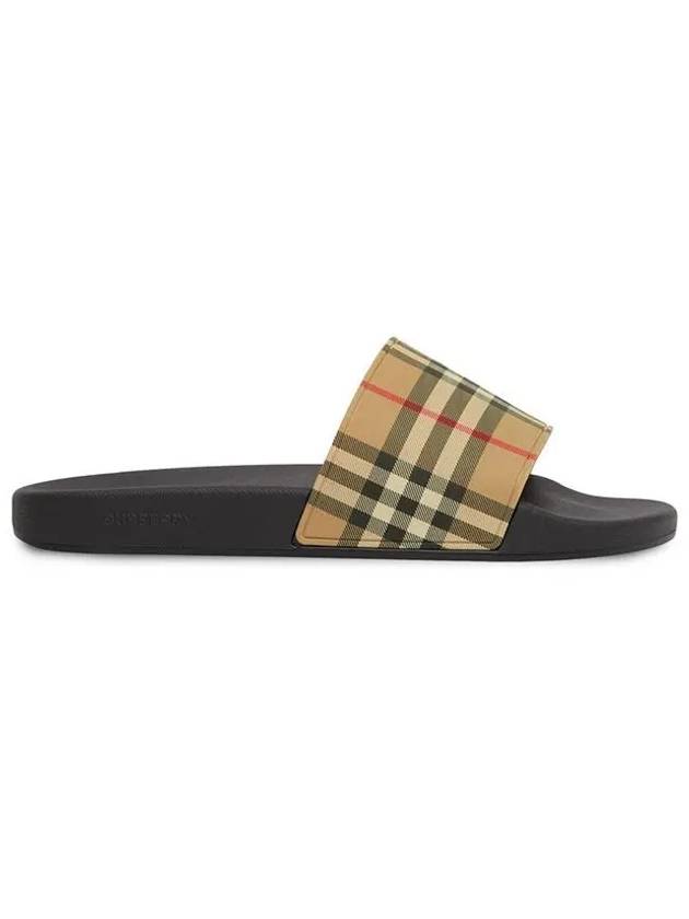 Vintage Check Print Slippers Black Beige - BURBERRY - BALAAN 5