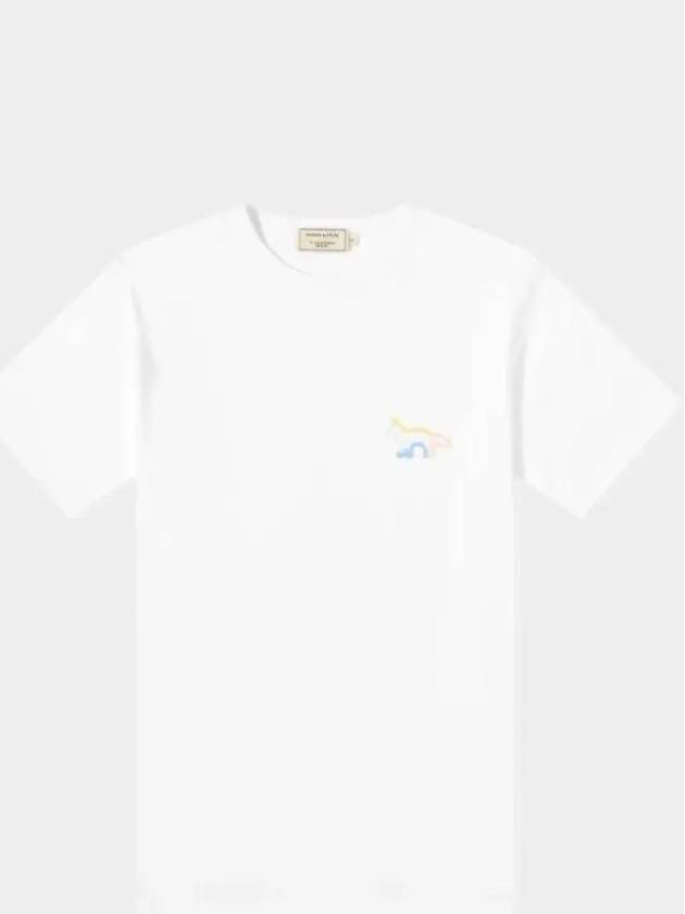 Short Sleeve Women's Rainbow Baby Fox Embroidery TShirt White EW00103KJ0037 - MAISON KITSUNE - BALAAN 1