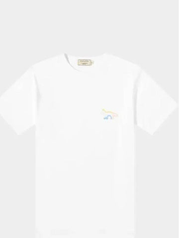 Short Sleeve Women's Rainbow Baby Fox Embroidery TShirt White EW00103KJ0037 - MAISON KITSUNE - BALAAN 1