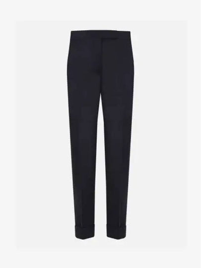 Cropped Tailored Twill Wool Skinny Straight Pants Navy - THOM BROWNE - BALAAN 2