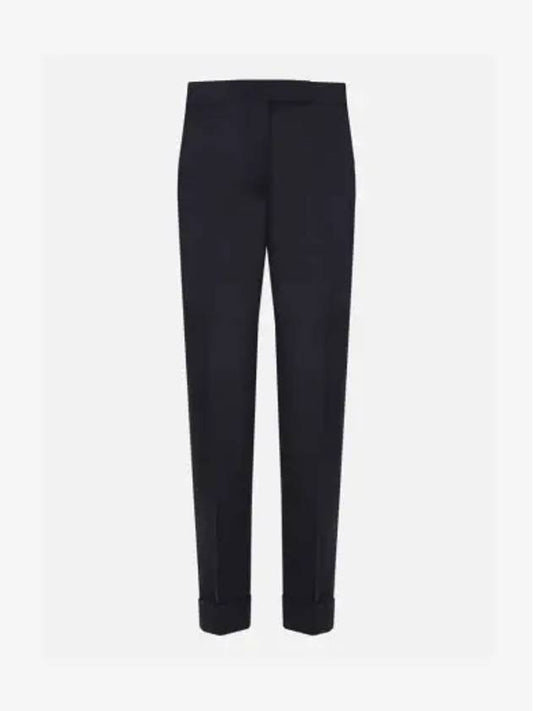 Cropped Tailored Twill Wool Skinny Straight Pants Navy - THOM BROWNE - BALAAN 2