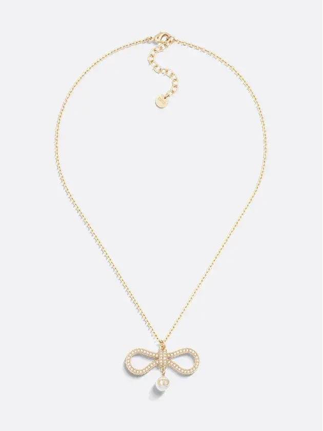 Knot Pendant Metal Necklace Gold - DIOR - BALAAN 3