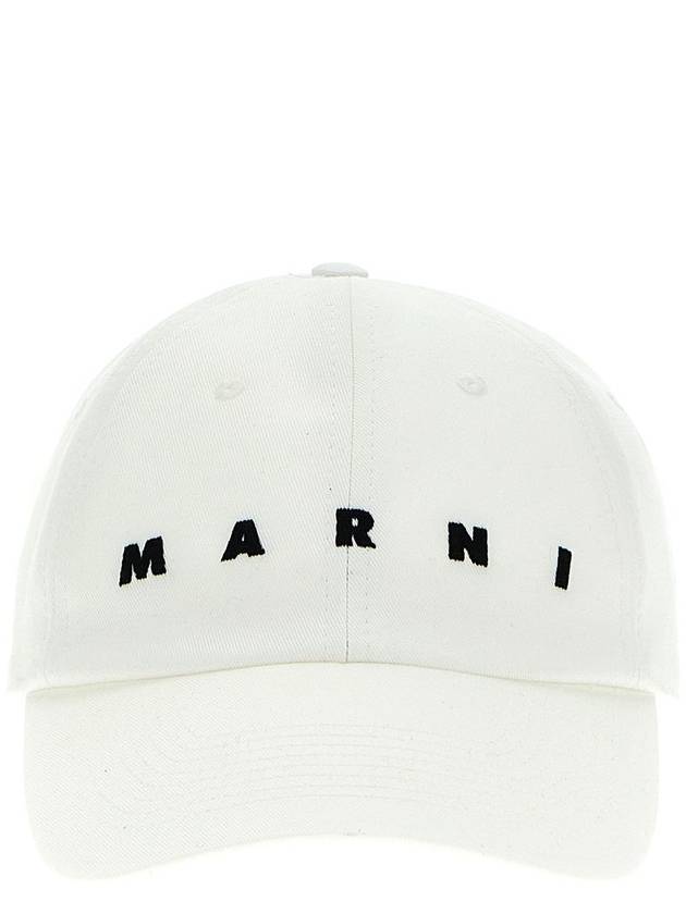 Embroidered Logo Ball Cap White - MARNI - BALAAN 2