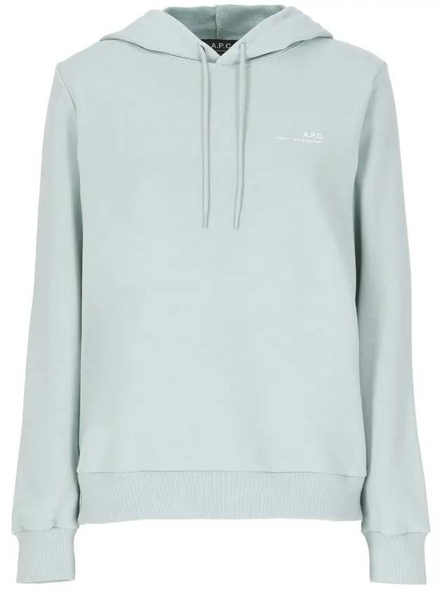 Logo Cotton Blend Knit Hoodie Mint - A.P.C. - BALAAN 5