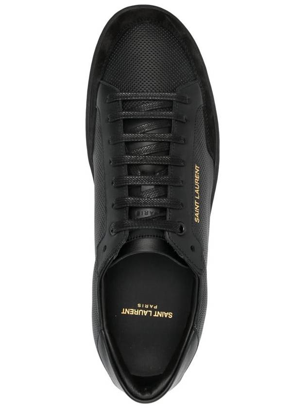 Court Classic Perforated Leather Low Top Sneakers Black - SAINT LAURENT - BALAAN 5