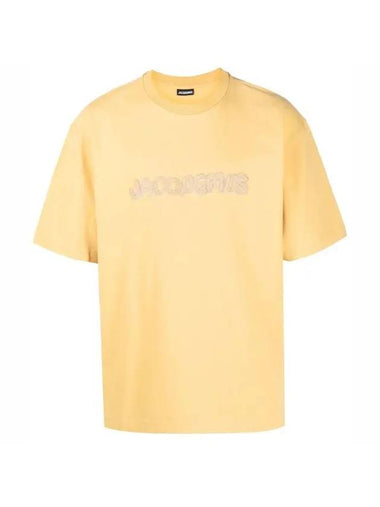 Raphia Logo Short Sleeve T-Shirt Yellow - JACQUEMUS - BALAAN 1