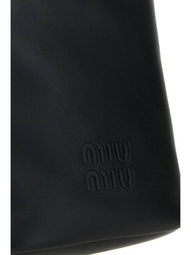 Leather Bucket Bag Black - MIU MIU - BALAAN 5