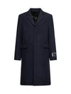 Logo Label Wool Single Coat Dark Navy - ACNE STUDIOS - BALAAN 3