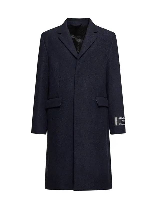 Logo Label Wool Single Coat Dark Navy - ACNE STUDIOS - BALAAN 3