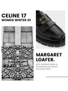 Margaret Triomphe Frame Calfskin Loafers Black - CELINE - BALAAN 11