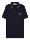 Stretch Cotton Pique Short Sleeve Polo Shirt Navy - STONE ISLAND - BALAAN 10