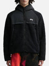 Sherpa Panel Hooded Jacket Black - STUSSY - BALAAN 4