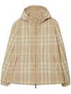 Check Nylon Reversible Hooded Jacket Soft Fawn - BURBERRY - BALAAN 1