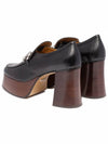 Horsebit Leather Platform Loafers Black - GUCCI - BALAAN.