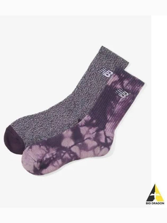 NBGEEAG501 Tie Dye Midcalf Socks 2 Pack PURPLE - NEW BALANCE - BALAAN 1