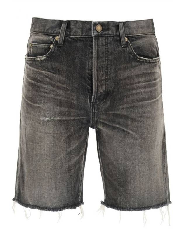 Denim Bermuda Shorts - SAINT LAURENT - BALAAN.