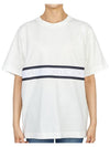 Logo Striped Short Sleeve T-Shirt White - MONCLER - BALAAN 2