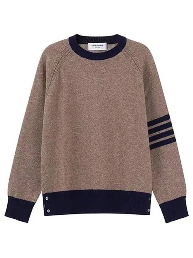 Wool 4 Bar Pullover Knit Top Medium Brown - THOM BROWNE - BALAAN 2