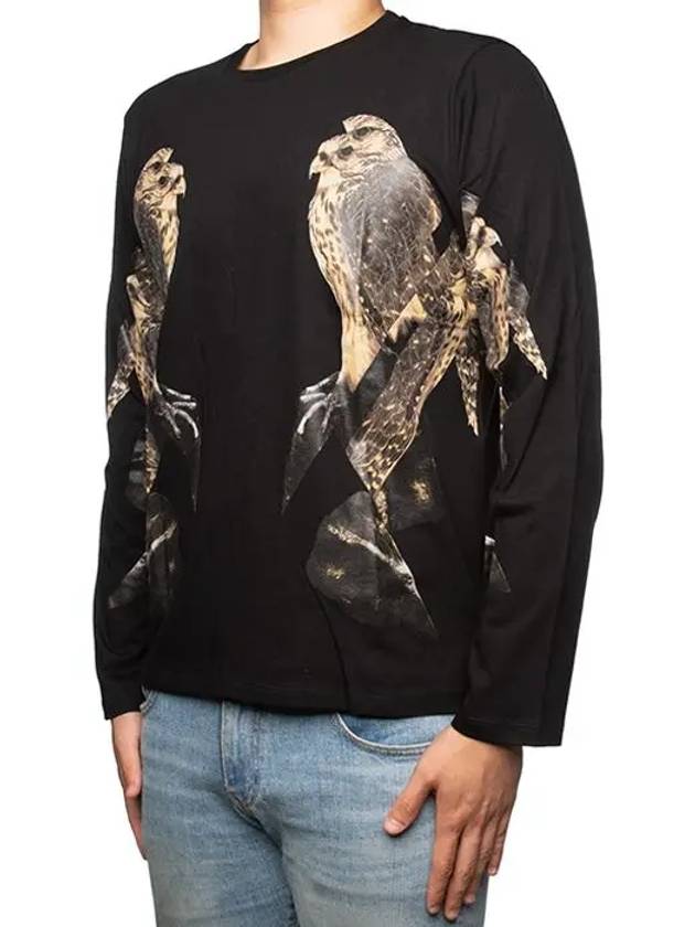 Twin Eagle Print Long Sleeve T-Shirt Black - NEIL BARRETT - BALAAN 3