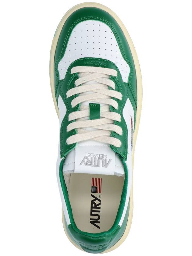 Men's Medalist Leather Low Top Sneakers Green - AUTRY - BALAAN 6