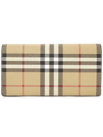 Vintage Check Long Wallet Beige - BURBERRY - BALAAN.