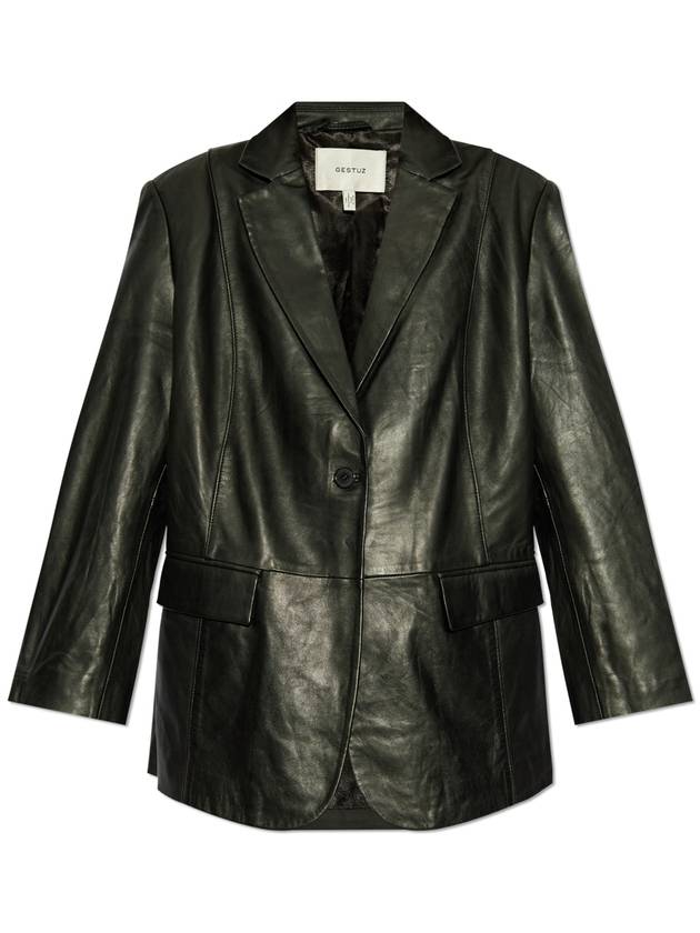 Gestuz Leather Blazer Blakelygz, Women's, Black - GESTUZ - BALAAN 1