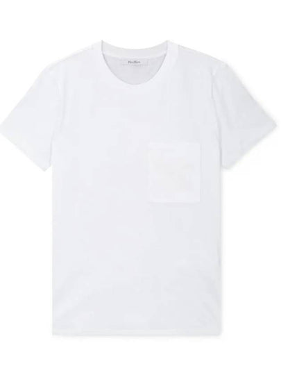 Pocket Cotton Jersey Short Sleeve T-shirt White - MAX MARA - BALAAN 2