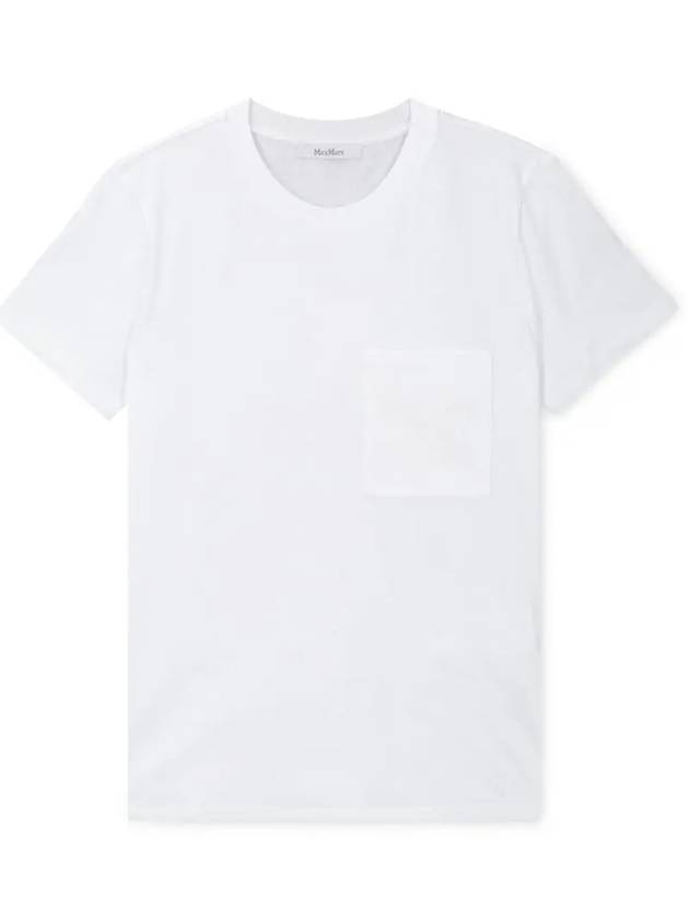 Pocket Cotton Jersey Short Sleeve T-shirt White - MAX MARA - BALAAN 4