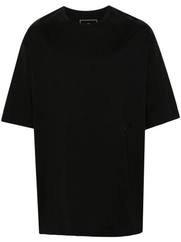 Front Logo Details Pure Cotton Short Sleeve T-Shirt Black - Y-3 - BALAAN 1