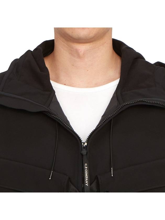 Shell R Mix Goggle Hooded Padded Vest Black - CP COMPANY - BALAAN 9